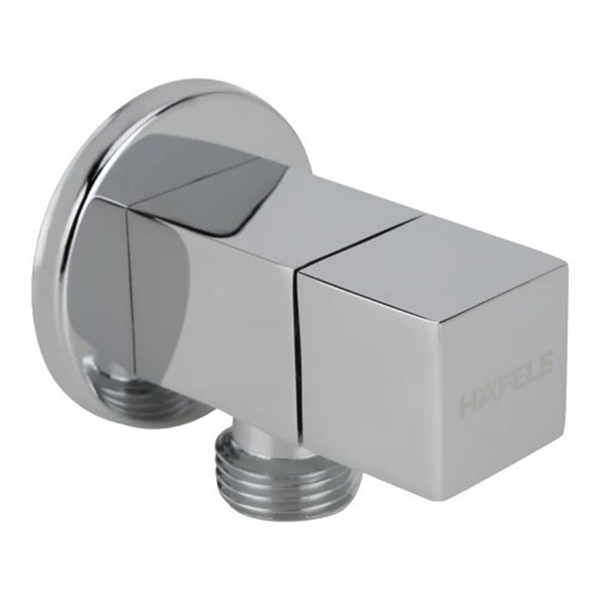 HAFELE วาล์วปิด-เปิดน้ำทรงสี่เหลี่ยม แบบติดผนัง / STOP VALVE SQR.CHR.POL. 1/2" X1/2"