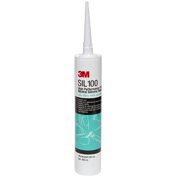 3M SIL100 กาวซิลิโคนแท้ 100% 280กรัม วัสดุอุดรอยต่อ รั่วและซึม เต็มร่อง ยืดหยุ่นสูง SIL100