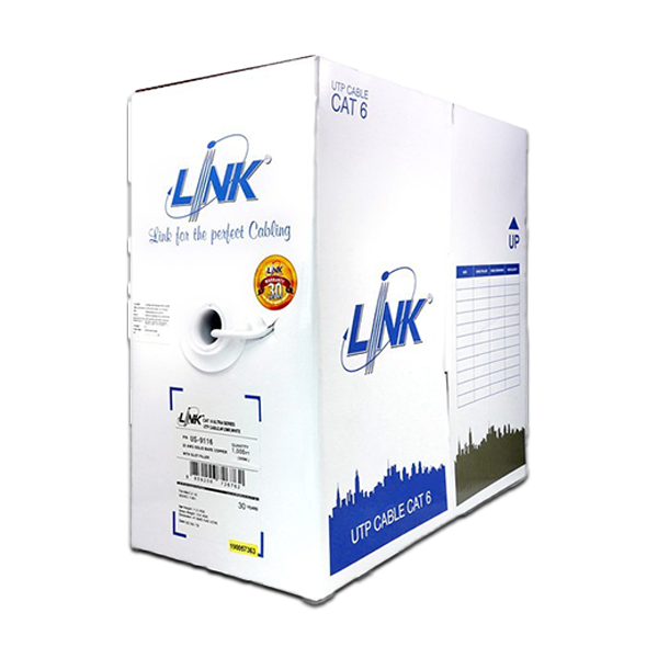 LINK สายแลน CAT6 UTP ULTRA w/CROSS FILLER 23 AWG, LSZH, UL ยาว 305 เมตร (US-9116LSZH)