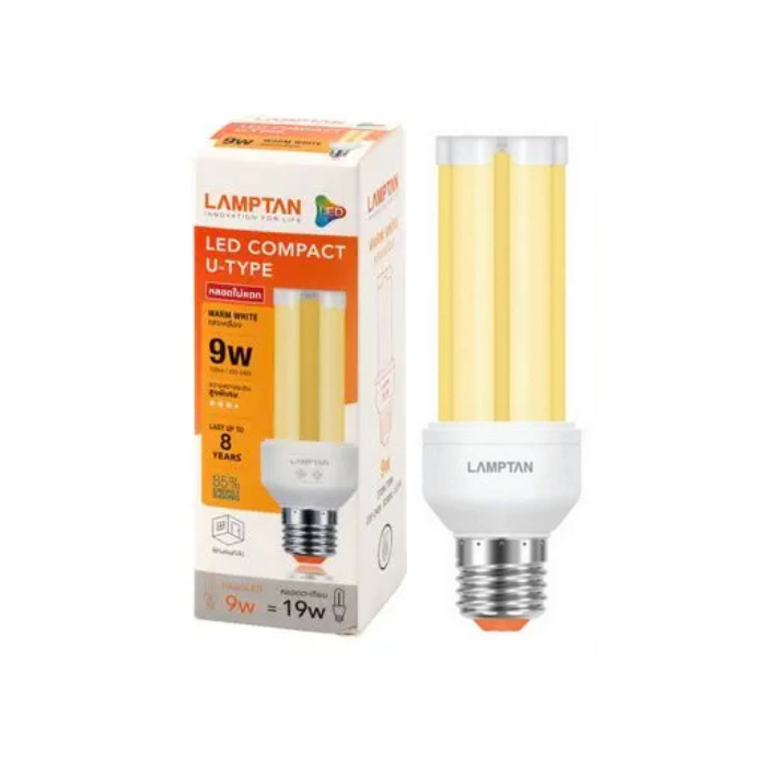 หลอด LED COMPACT U-Type 9W. แสง DAYLIGHT LAMPTON