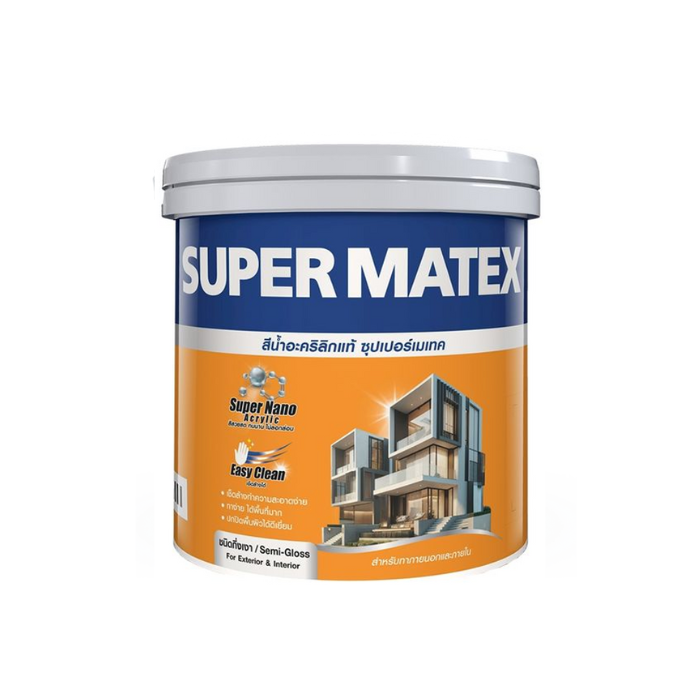 ซุปเปอร์เมเทค สีน้ำอะคริลิกชนิดกึ่งเงา สําหรับภายนอกและภายใน
